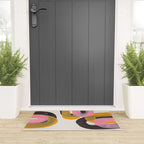 Hills Mid Century Modern Minimalist Fun Colorful Abstract Shapes Pink Yellow Black by Ejaaz Haniff Welcome Mat Gallery Image 3