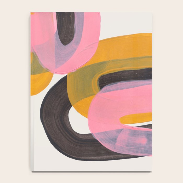 Hills Mid Century Modern Minimalist Fun Colorful Abstract Shapes Pink Yellow Black by Ejaaz Haniff Notebook Gallery Image 4