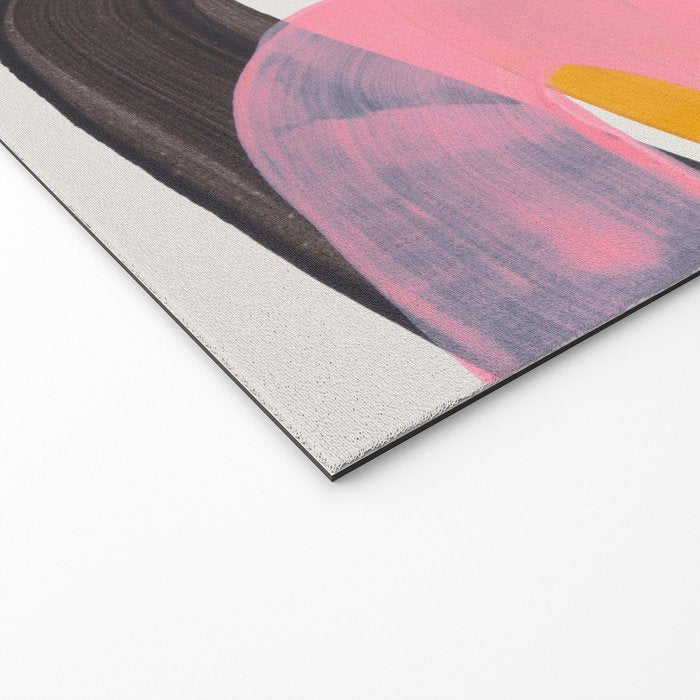 Hills Mid Century Modern Minimalist Fun Colorful Abstract Shapes Pink Yellow Black by Ejaaz Haniff Welcome Mat Gallery Image 2