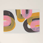 Hills Mid Century Modern Minimalist Fun Colorful Abstract Shapes Pink Yellow Black by Ejaaz Haniff Welcome Mat Gallery Image 1
