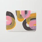 Hills Mid Century Modern Minimalist Fun Colorful Abstract Shapes Pink Yellow Black by Ejaaz Haniff Bath Mat Gallery Image 1