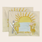 mushy waves mushroom retro surf art by surfy birdy Placemat Gallery Image 1