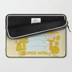 mushy waves mushroom retro surf art by surfy birdy Laptop Sleeve Gallery Image 2