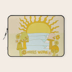 mushy waves mushroom retro surf art by surfy birdy Laptop Sleeve Gallery Image 1