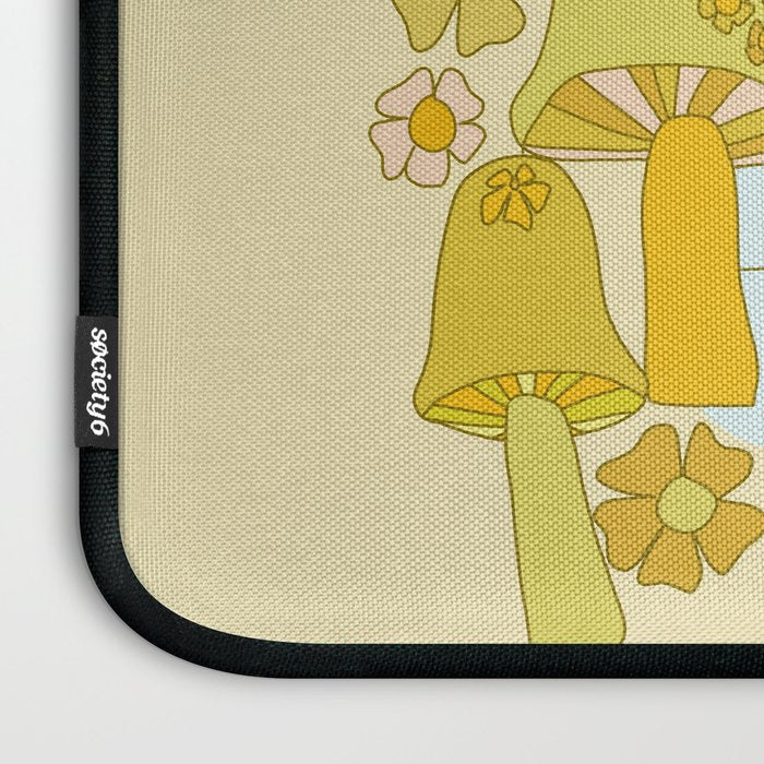 mushy waves mushroom retro surf art by surfy birdy Laptop Sleeve Gallery Image 3