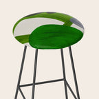 Minimalist Modern Mid Century Colorful Abstract Shapes Olive Green Retro Funky Shapes 60's Vintage Stool Gallery Image 2