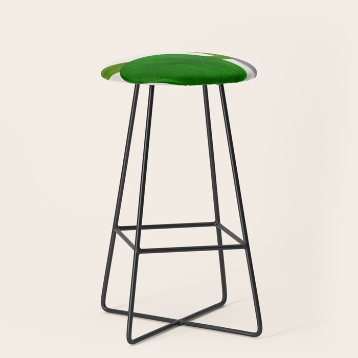 Minimalist Modern Mid Century Colorful Abstract Shapes Olive Green Retro Funky Shapes 60's Vintage Stool Gallery Image 1