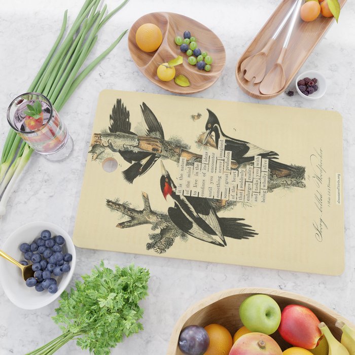 Bird Divinations: Ivory-Billed Woodpecker (about: almanacofbirds.org) Cutting Board Gallery Image 2