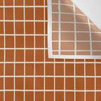 Grid Lines Burnt Orange Geometric Wall Tapestry Gallery Image 3