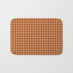 Grid Lines Burnt Orange Geometric Bath Mat Gallery Image 1