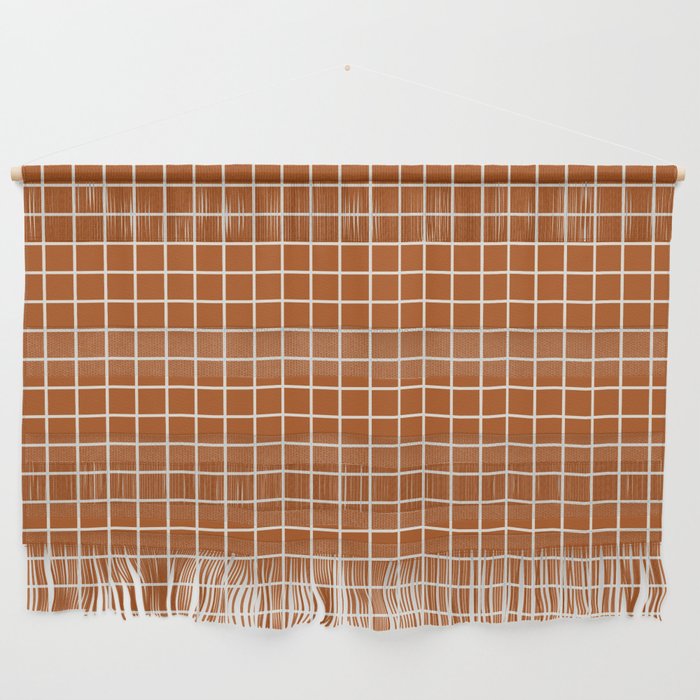 Grid Lines Burnt Orange Geometric Wall Hanging Gallery Image 1