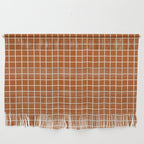 Grid Lines Burnt Orange Geometric Wall Hanging Gallery Image 1