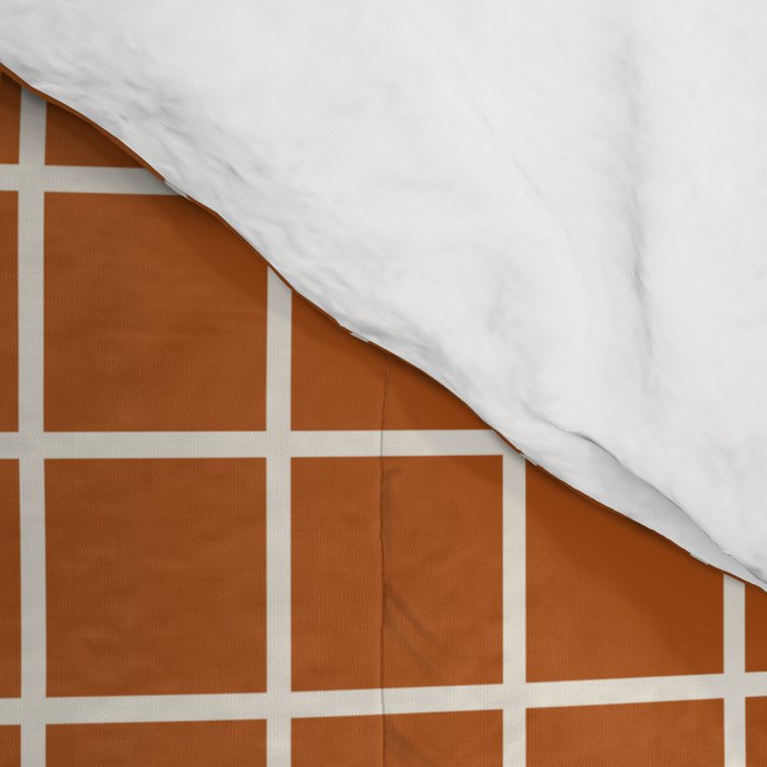 Grid Lines Burnt Orange Geometric Comforter Gallery Image 4