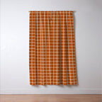 Grid Lines Burnt Orange Geometric Window Curtain Gallery Image 3