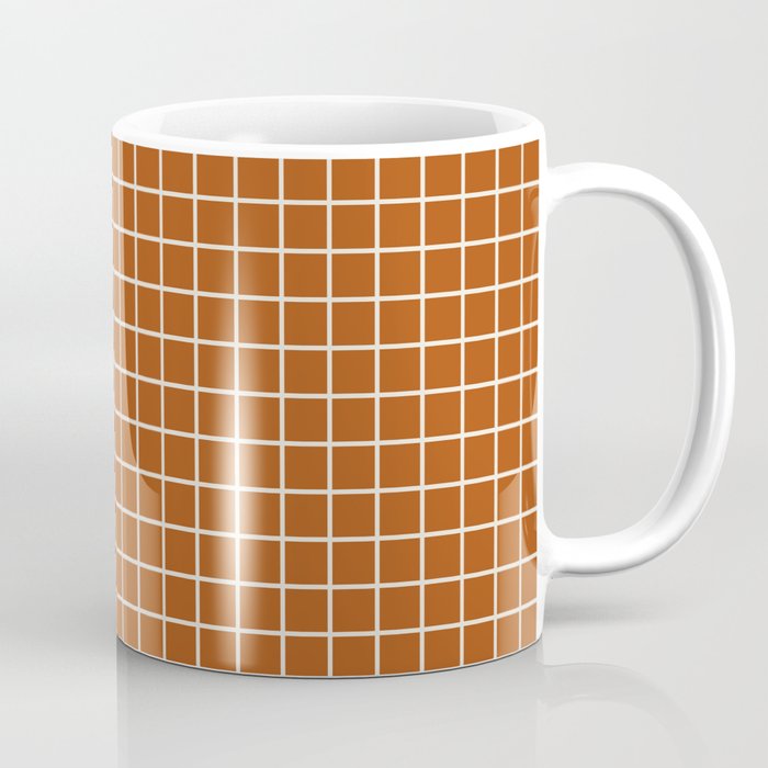 Grid Lines Burnt Orange Geometric Coffee Mug Gallery Image 1