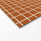 Grid Lines Burnt Orange Geometric Welcome Mat Gallery Image 2