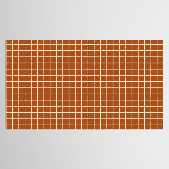 Grid Lines Burnt Orange Geometric Tablecloth Gallery Image 2