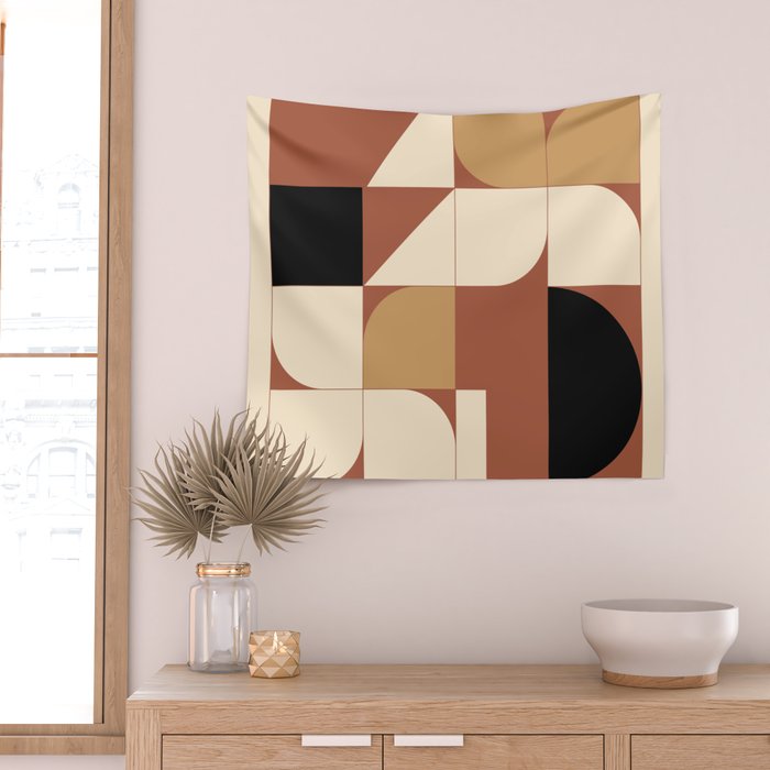 Modern geometric shapes 49 Wall Tapestry Gallery Image 2