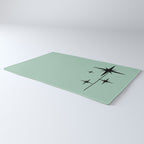 1950s Atomic Age Retro Starbursts in Aqua Mint and Black Rug Gallery Image 3