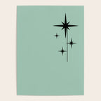 1950s Atomic Age Retro Starbursts in Aqua Mint and Black Poster Gallery Image 4