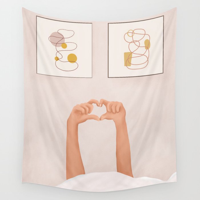 Hand Heart Wall Tapestry Gallery Image 1