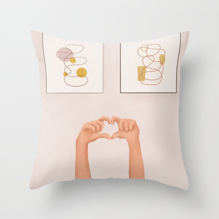 Hand Heart Throw Pillow Gallery Image 6