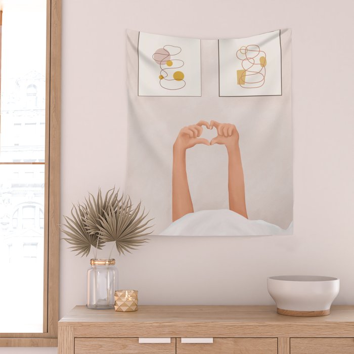 Hand Heart Wall Tapestry Gallery Image 2