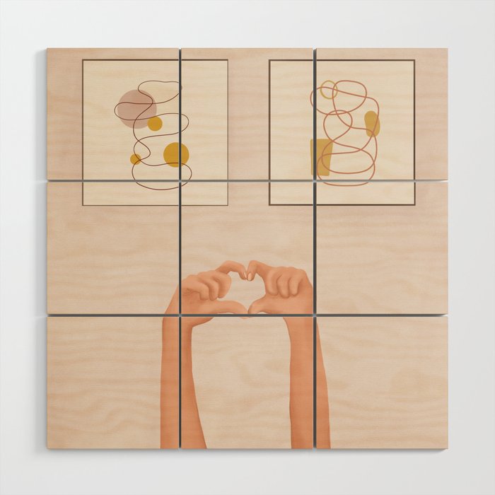 Hand Heart Wood Wall Art Gallery Image 1