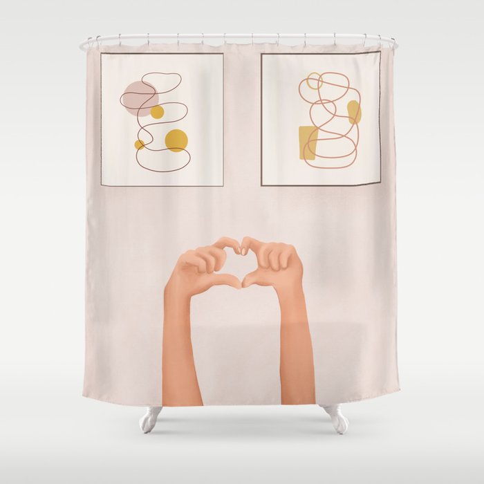 Hand Heart Shower Curtain Gallery Image 1