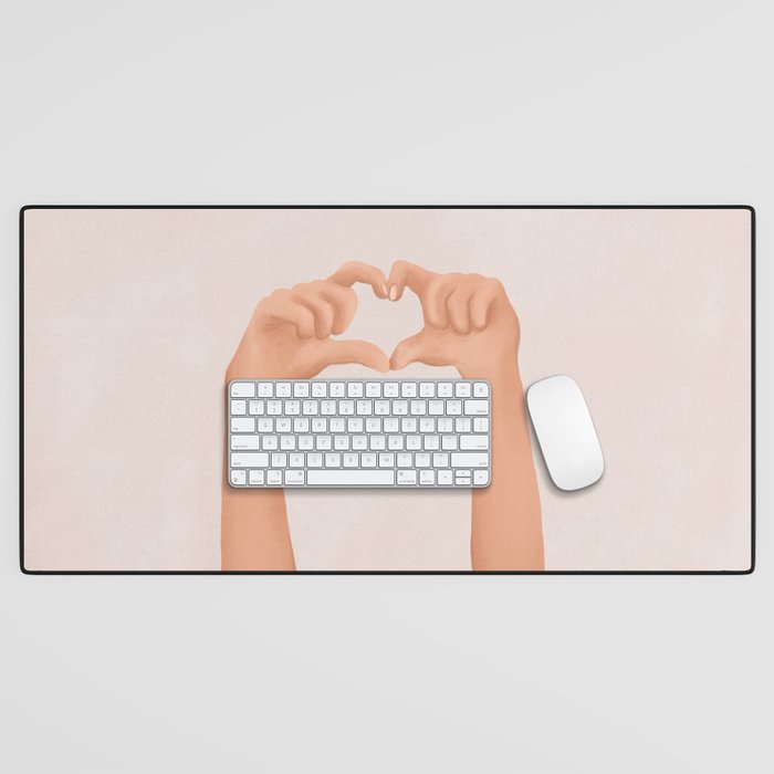Hand Heart Desk Mat Gallery Image 1
