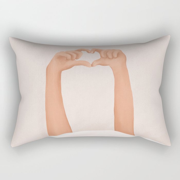 Hand Heart Rectangular Pillow Gallery Image 2