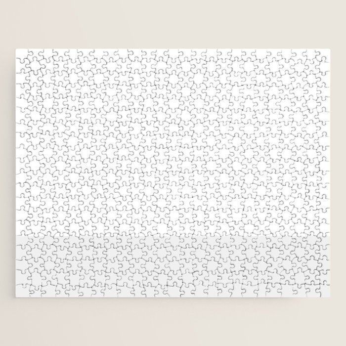 White and Pale Gray Minimalist Color Block Jigsaw Puzzle Gallery Image 1