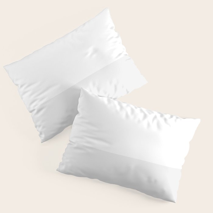 White and Pale Gray Minimalist Color Block Pillow Sham Gallery Image 1