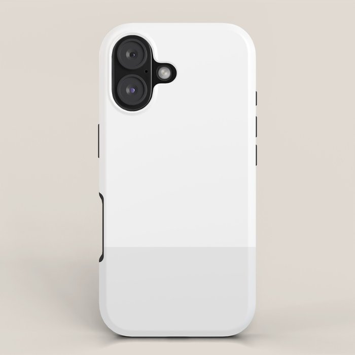 White and Pale Gray Minimalist Color Block iPhone Case Gallery Image 1