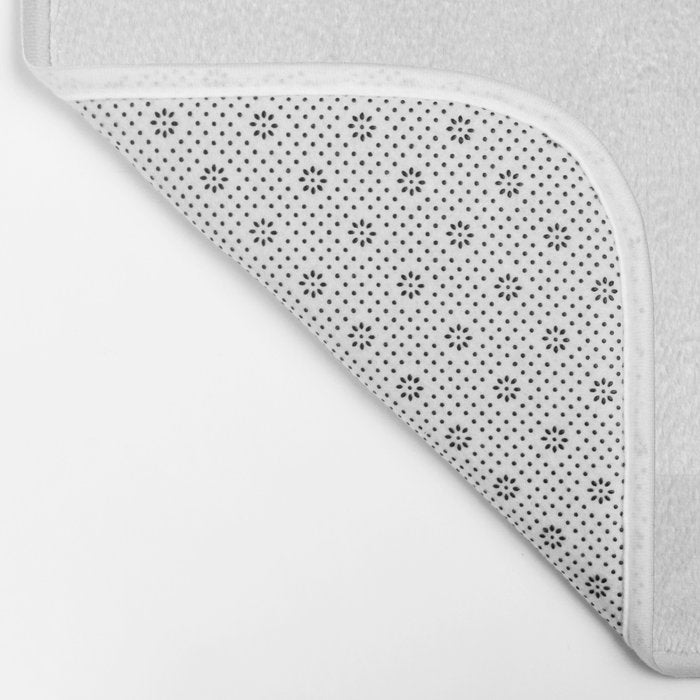 White and Pale Gray Minimalist Color Block Bath Mat Gallery Image 2