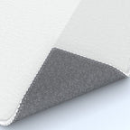 White and Pale Gray Minimalist Color Block Rug Gallery Image 4