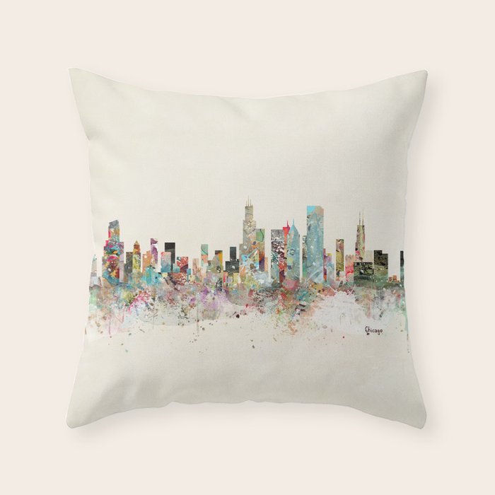 chicago skyline Throw Pillow Gallery Image 6