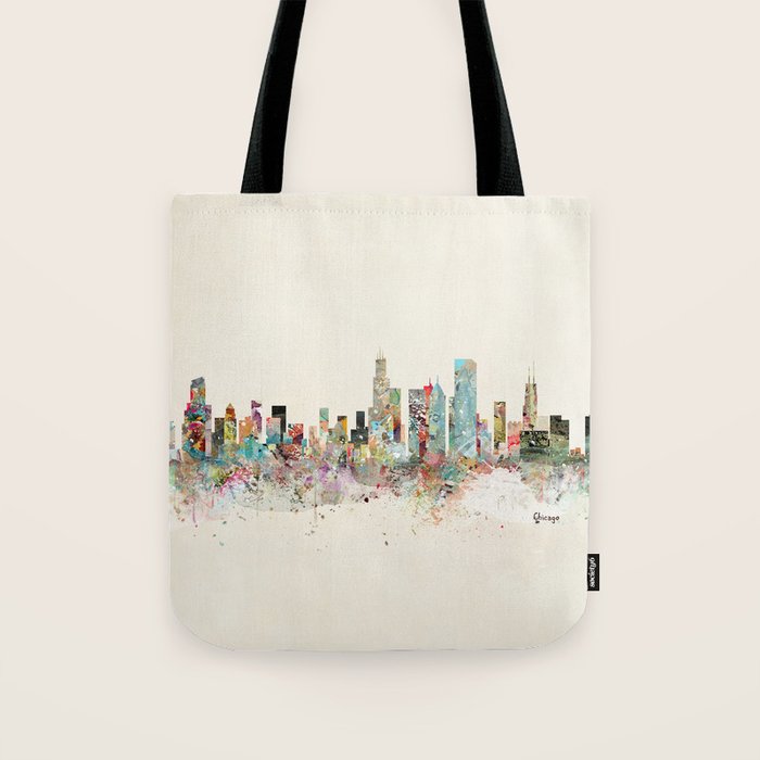 chicago skyline Tote Bag Gallery Image 1