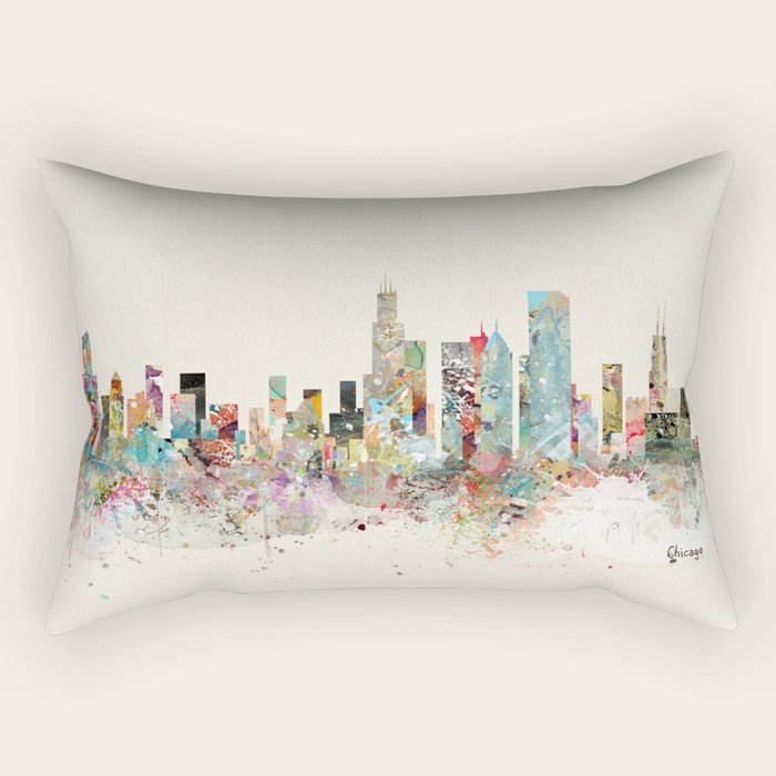 chicago skyline Rectangular Pillow Gallery Image 2