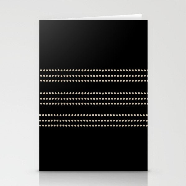 Black and Ivory Ethnic Spotted Striped Stationery Card Gallery Image 2