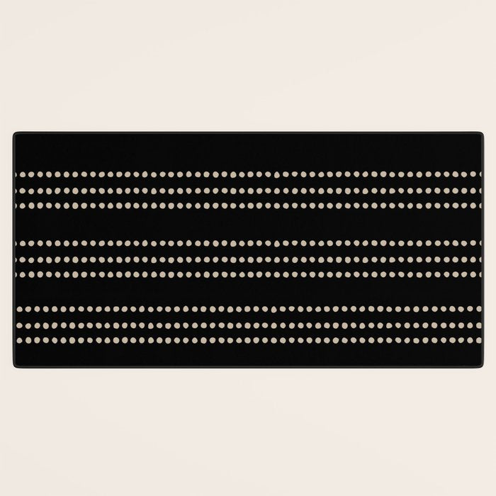 Black and Ivory Ethnic Spotted Striped Desk Mat Gallery Image 3