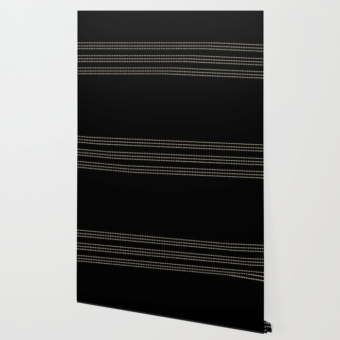 Black and Ivory Ethnic Spotted Striped Wallpaper Gallery Image 2