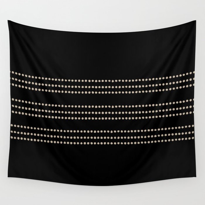 Black and Ivory Ethnic Spotted Striped Wall Tapestry Gallery Image 4