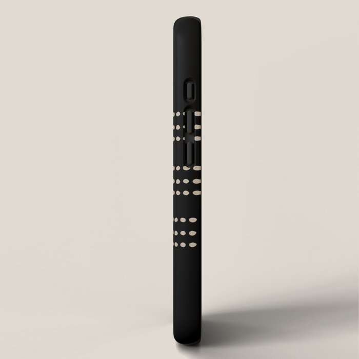 Black and Ivory Ethnic Spotted Striped iPhone Case Gallery Image 2
