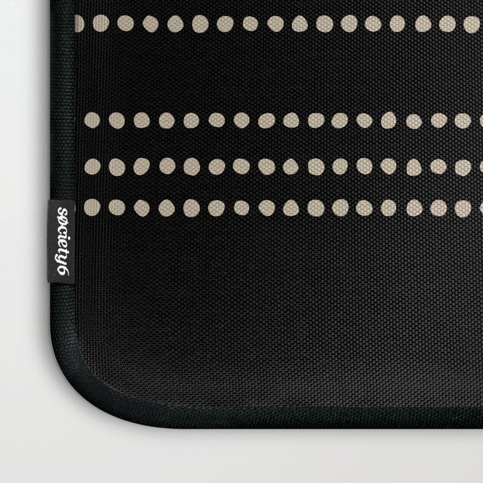 Black and Ivory Ethnic Spotted Striped Laptop Sleeve Gallery Image 3