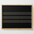 Black and Ivory Ethnic Spotted Striped Serving Tray Gallery Image 1