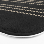 Black and Ivory Ethnic Spotted Striped Bath Mat Gallery Image 3