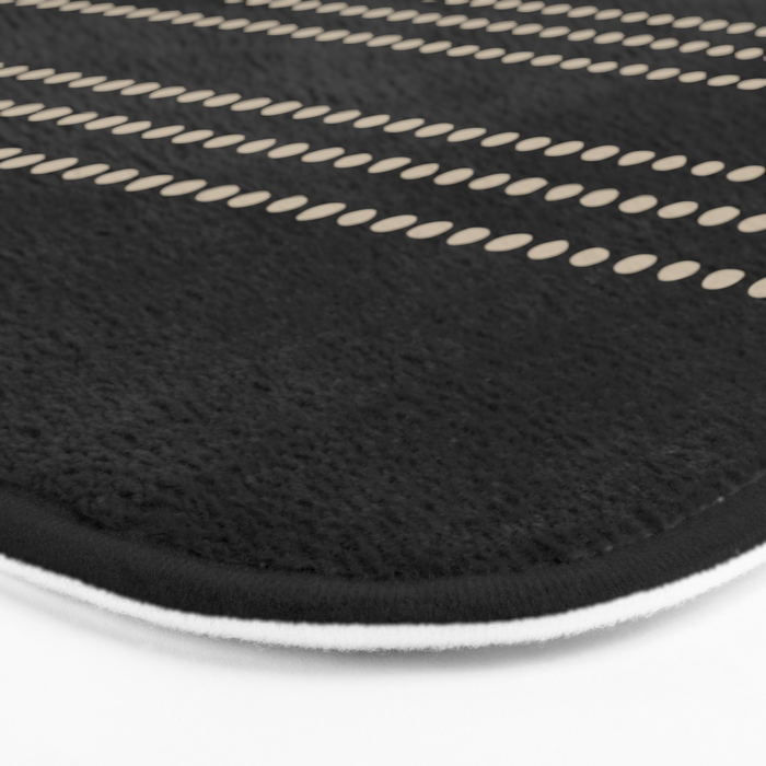 Black and Ivory Ethnic Spotted Striped Bath Mat Gallery Image 3