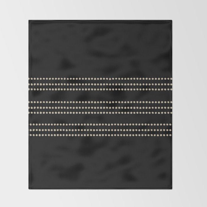 Black and Ivory Ethnic Spotted Striped Throw Blanket Gallery Image 2