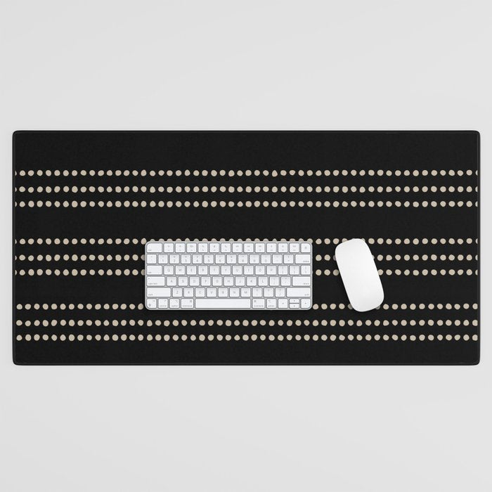 Black and Ivory Ethnic Spotted Striped Desk Mat Gallery Image 1